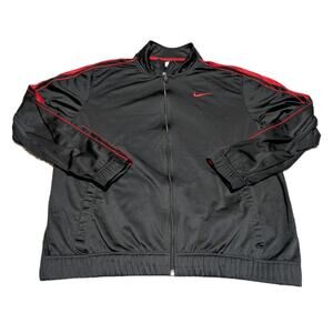 Nike Track Jacket Men's Large Black Red Full Zip Excellent Condition
